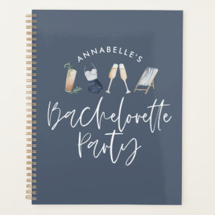 blauw girly summery modern drink vrijgezellenfeest planner