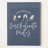 blauw girly summery modern drink vrijgezellenfeest planner (Achterkant)