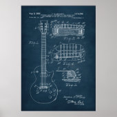 Blauw | Gitaar Patent Poster (Voorkant)