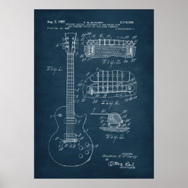 Blauw | Gitaar Patent Poster