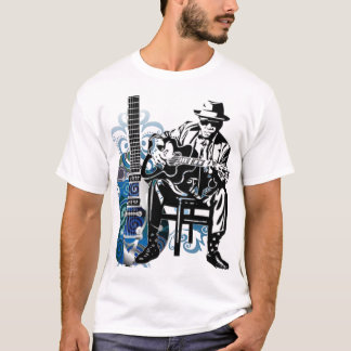 blauw gitaarT-shirt T-shirt