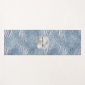 Blauw Glam Glitter Zebra Afdrukken Yogamat (Voorkant (horizontaal))