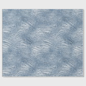 Blauw Glam Glitter Zebra Print Cadeaupapier (Vlak)
