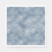 Blauw Glam Glitter Zebra Print Servet (Voorkant)