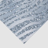 Blauw Glam Glitter Zebra Print Tissuepapier (Detail)