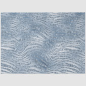 Blauw Glam Glitter Zebra Print Tissuepapier (Voorkant)