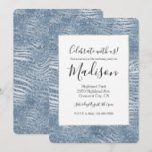 Blauw Glam Glitter Zebraprint Kaart (Voorkant / Achterkant)
