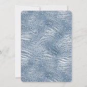 Blauw Glam Glitter Zebraprint Kaart (Achterkant)