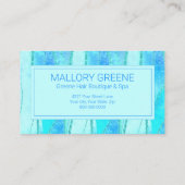 Blauw Glam Stijl Luxe Schoonheidssalon Design Visitekaartje (Achterkant)