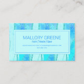 Blauw Glam Stijl Luxe Schoonheidssalon Design Visitekaartje (Voorkant)