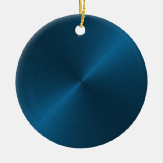 Blauw glans Kerstdag Gepersonaliseerde Versiering Keramisch Ornament (Voorkant)