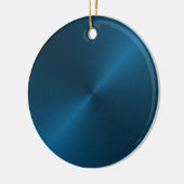 Blauw glans Kerstdag Gepersonaliseerde Versiering Keramisch Ornament (Links)