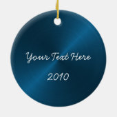 Blauw glans Kerstdag Gepersonaliseerde Versiering Keramisch Ornament (Achterkant)