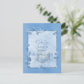 Blauw Glanzend Elegant Fonkelend Bewaar de Datum Briefkaart (Staand voorkant)