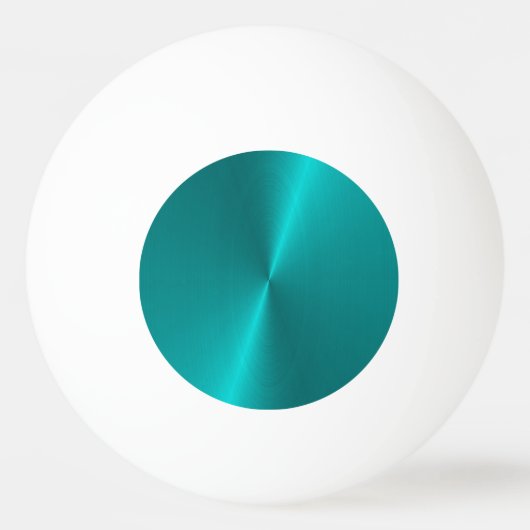 Blauw glanzend faux metal monogram pingpongbal (Achterkant)