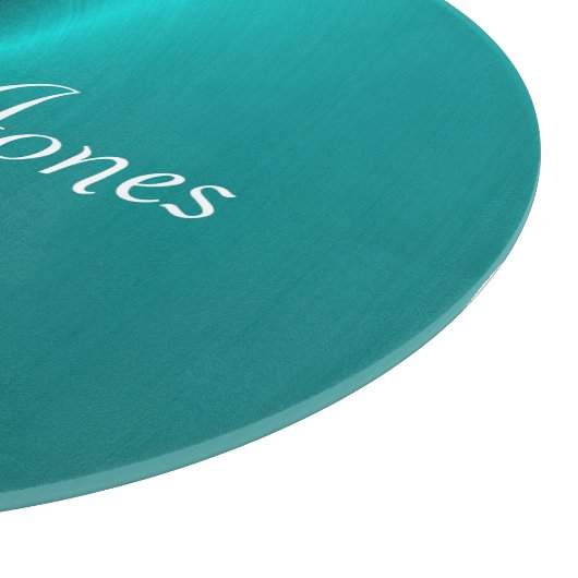 Blauw glanzend faux metal monogram snijplank (Hoek)