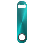 Blauw glanzend faux metal monogram speed flessenopener (Achterkant)