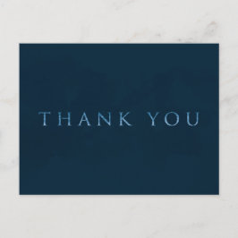 Blauw Glanzend Nep Folie Glam Modern DANK JE WEL Briefkaart