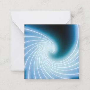 Blauw glanzende neonlijn kunstgolf notitiekaartje