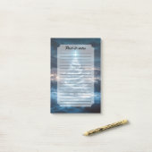 Blauw Glanzende Winter Nacht Kerstboom Post-it® Notes (Op bureau)