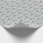 Blauw glas Antiek Ornamenten Cadeaupapier (Hoek)
