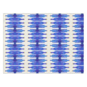 Blauw glas gekookt, in flessen gelaagd tafelkleed (Voorkant (Horizontaal))