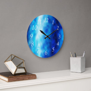 Blauw glas grote klok