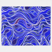 Blauw Glas in lood Abstract Fleece Deken (Voorkant (Horizontaal))