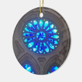 Blauw Glas in lood Keramisch Ornament (Links)