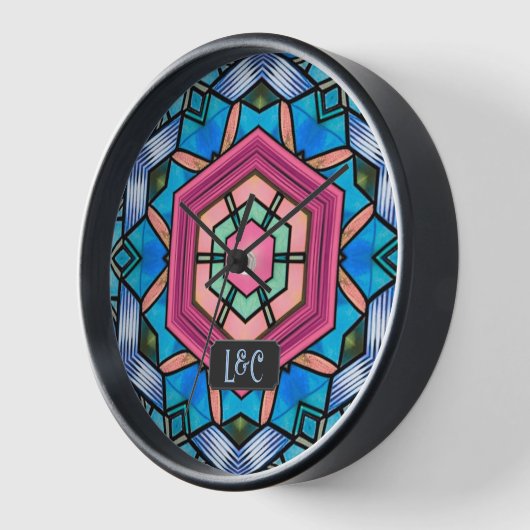 Blauw Glas in lood Kunst Deco paren (Hoek)