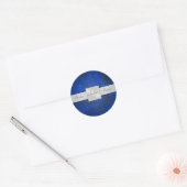 Blauw Glas in lood Monogram Bruiloft Sticker (Envelop)