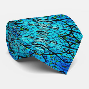 Blauw Glas in lood Stropdas