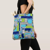 Blauw Glas in lood Tote Bag (Dichtbij)