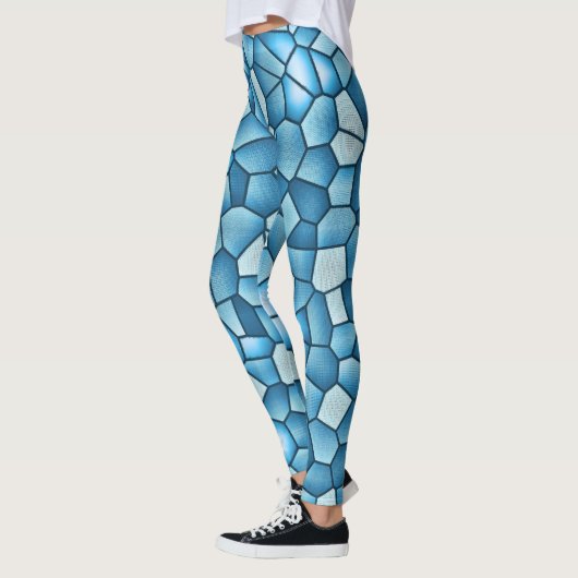 Blauw Glas in lood Trendy Spring & Summer Leggings (Links)
