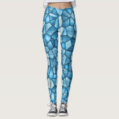 Blauw Glas in lood Trendy Spring & Summer Leggings (Voorkant)