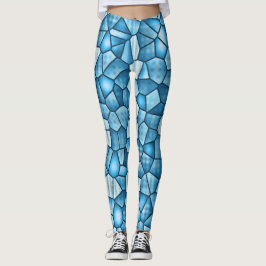 Blauw Glas in lood Trendy Spring & Summer Leggings