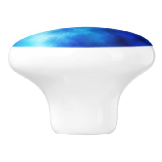 Blauw glas keramische knop (Zijkant)