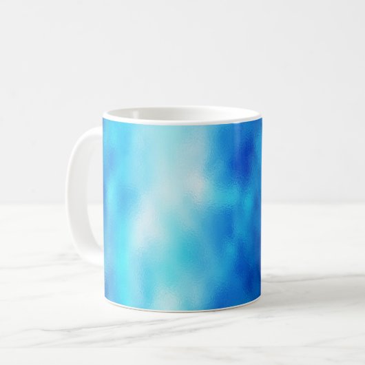 Blauw glas koffiemok (Voorkant links)