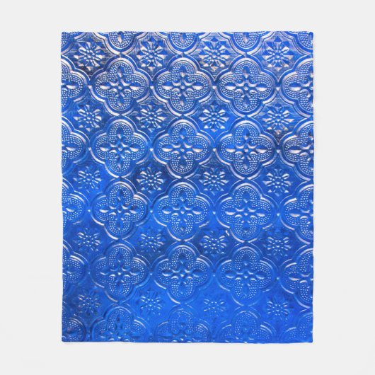 Blauw glas met patronspatroon, glas, abstract, fleece deken (Voorkant)