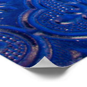 Blauw glas met patronspatroon, glas, abstract, poster (Hoek)