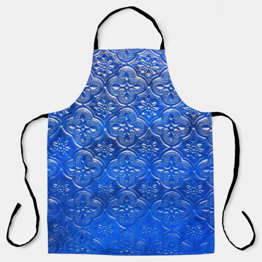 Blauw glas met patronspatroon, glas, abstract, schort (Voorkant)