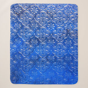 Blauw glas met patronspatroon, glas, abstract, sherpa deken