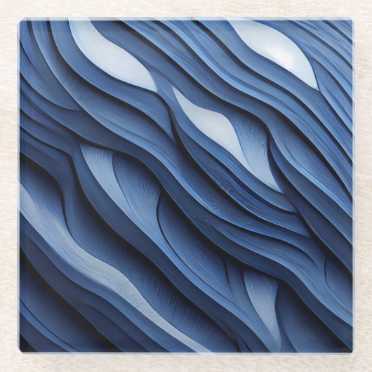 Blauw glas Onderzetter Glazen Onderzetter (Voorkant)