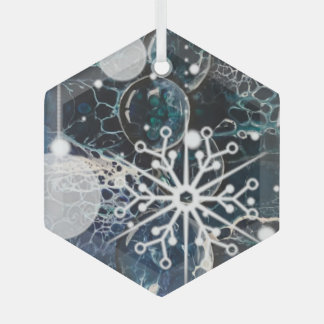 Blauw glas ornament