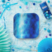 Blauw glas papieren bordje (Feest)