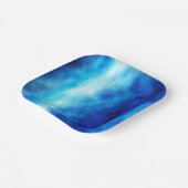 Blauw glas papieren bordje (Gebogen)