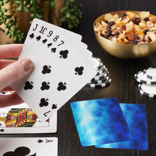Blauw glas pokerkaarten (Insitu)