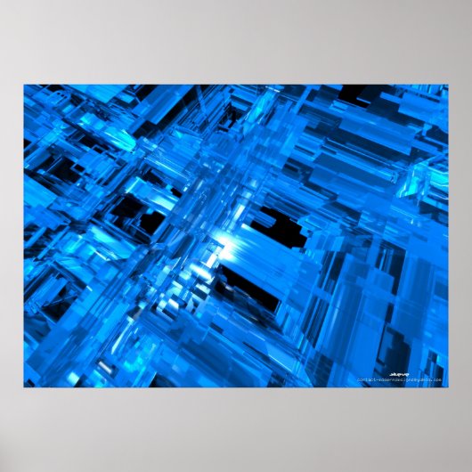 blauw glas poster (Voorkant)