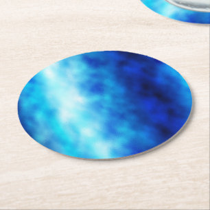 Blauw glas ronde kartonnen onderzetter