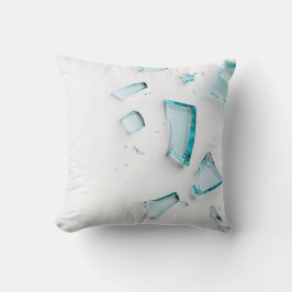 Blauw glas Shatter - Modern minimalistisch kussen